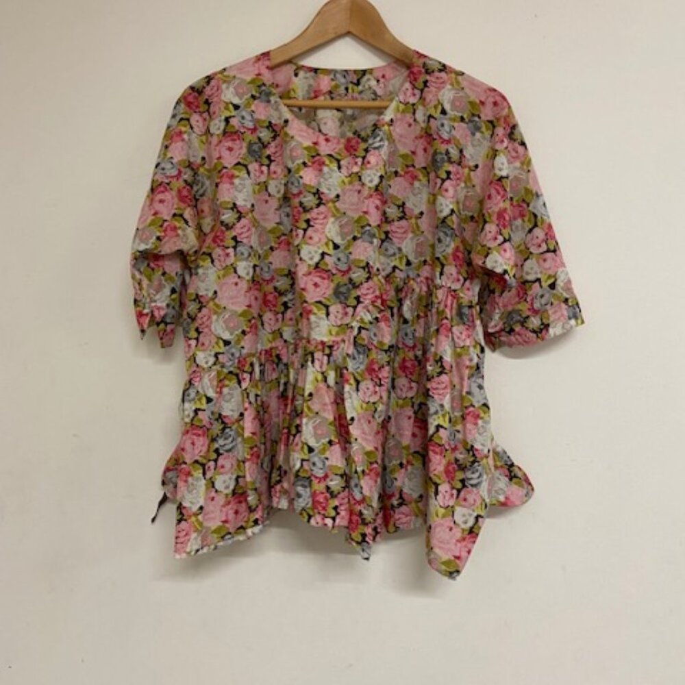 Daniela Gregis Camicia Top Floral Print One Size Retail $1,200
